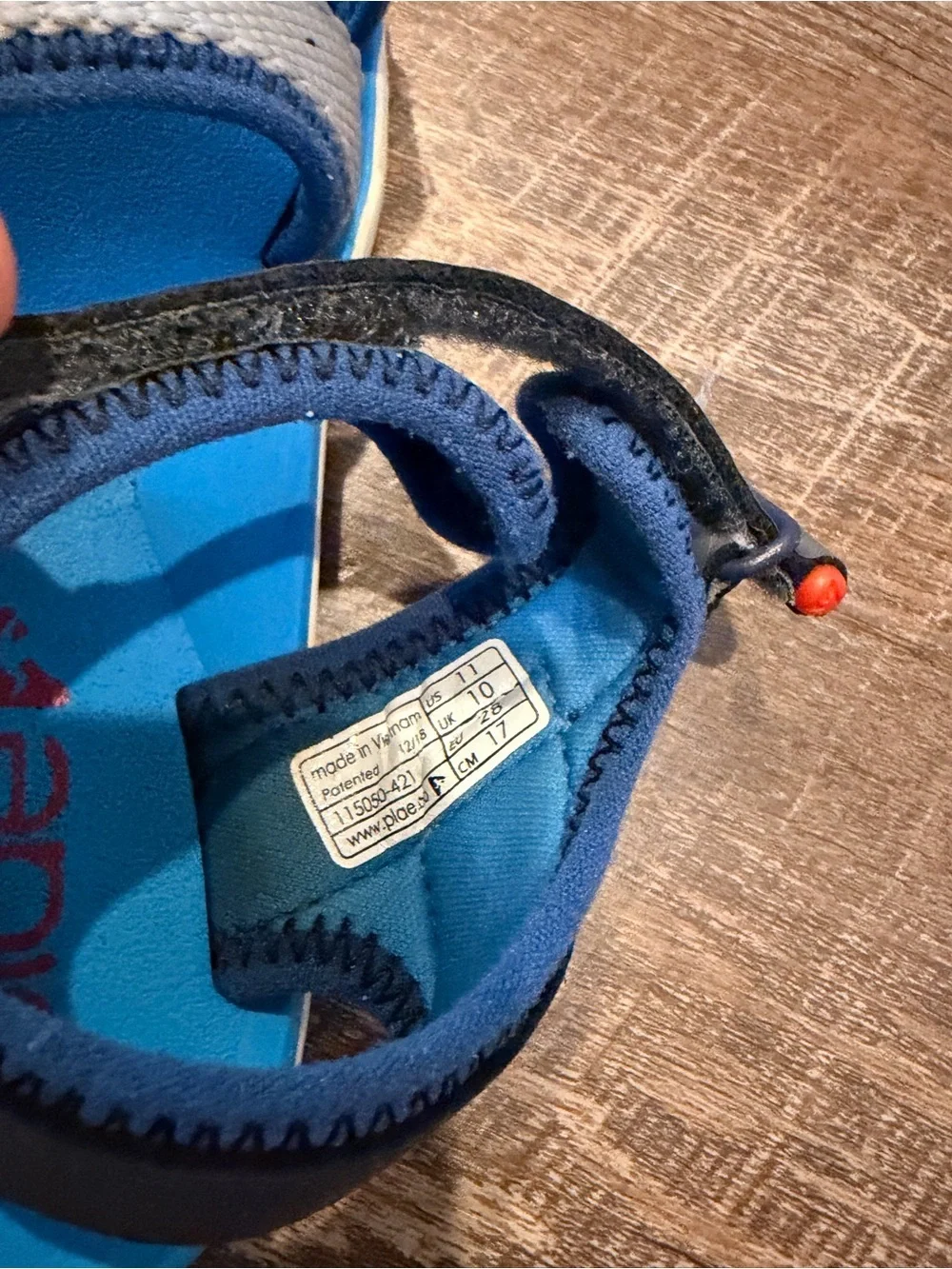 Plae Kids Adjustable Sport Sandals Blue Gray Hook & Loop Size 11